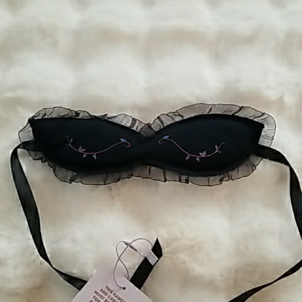 Savage X Fenty Black Sleep Mask with Ruffle Trim